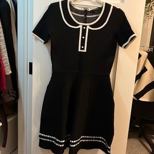 Knit a-line dress with collar detail